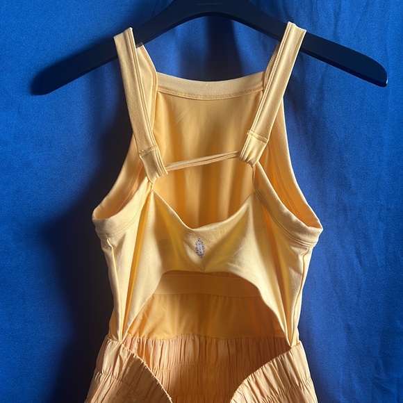 FP Movement Way Home Runsie Romper Marigold Yellow Medium. - Picture 5 of 9